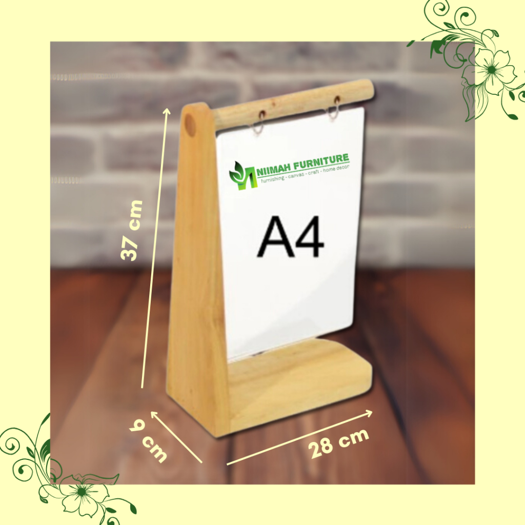 Jual Stand Display Menu Cafe Resto Kayu Jati Belanda / Menu Holder ...