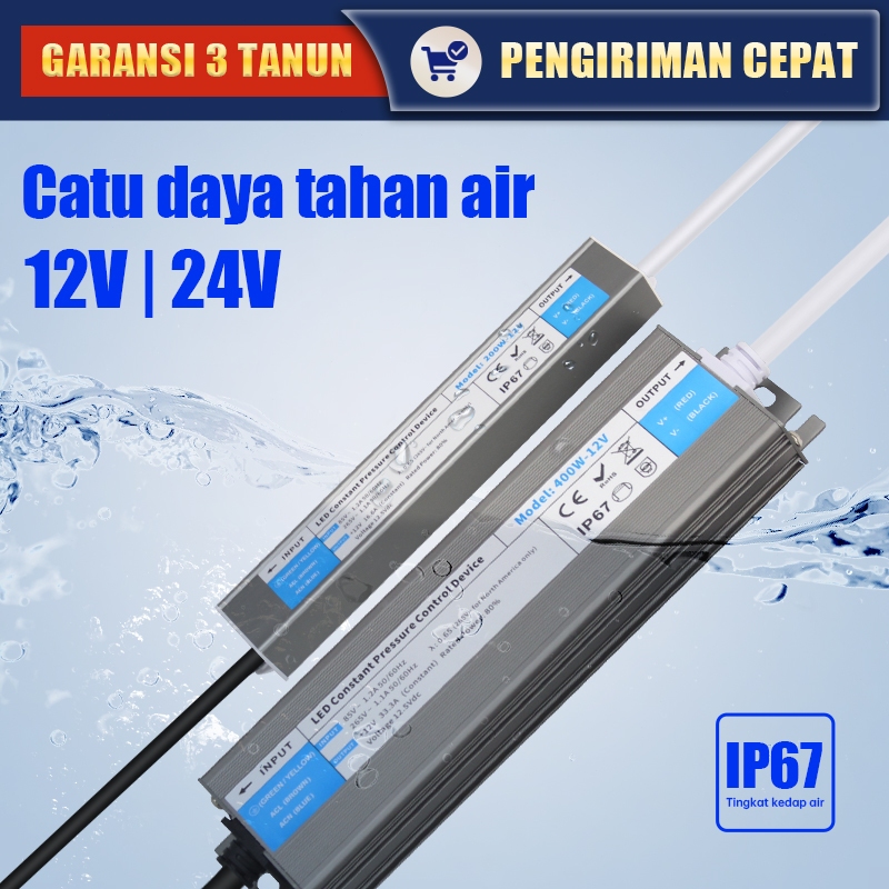 Jual Power Supply Adaptor 12V 24V IP67 Waterproof untuk LED Strip CCTV ...