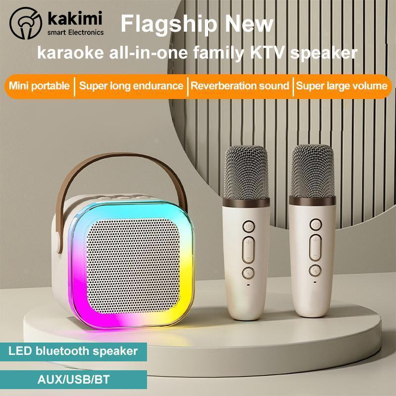 Jual Speaker Karaoke Wireless Bluetooth 2 Mic 1 Set Mini Portabel ...