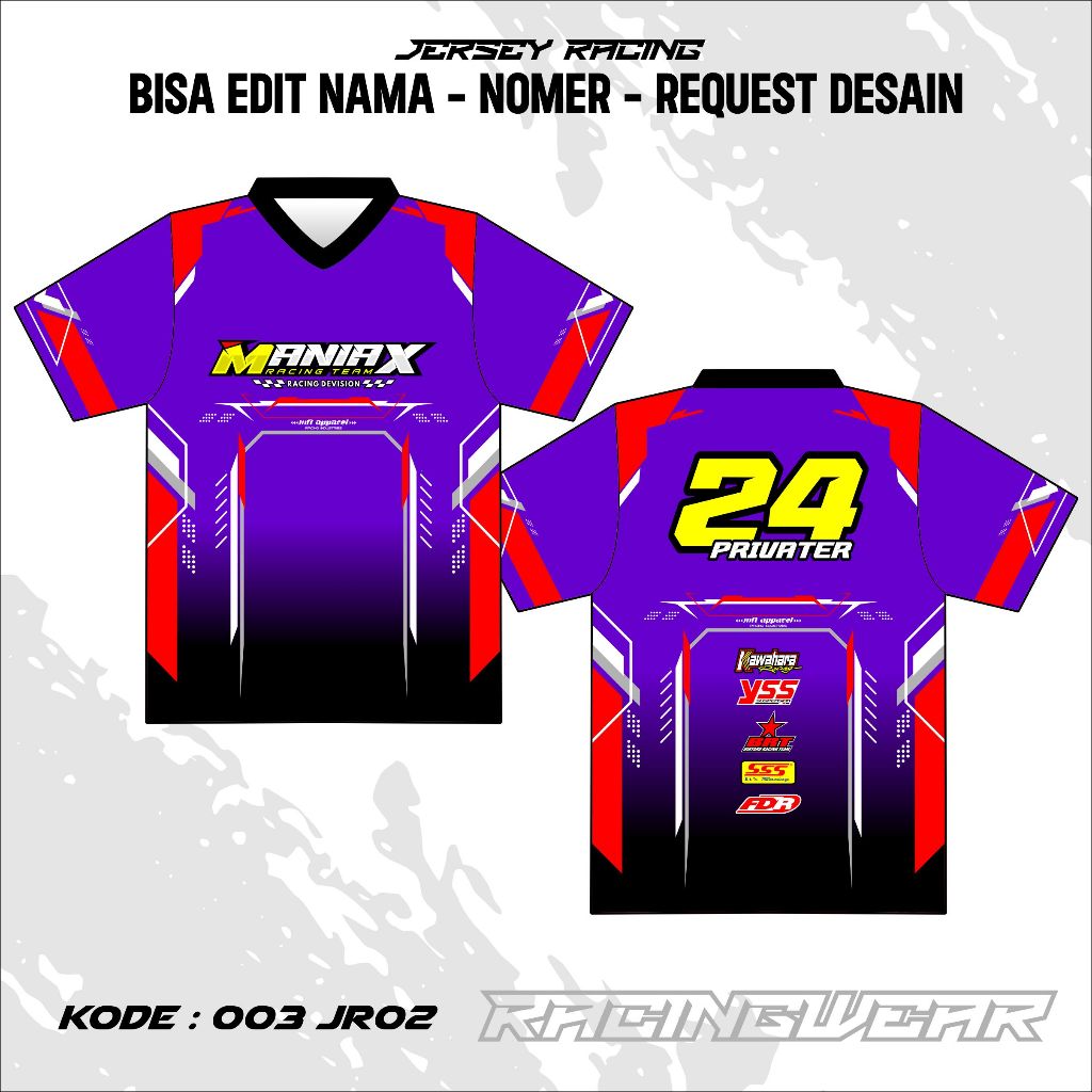 Jual Jersey Racing Kerah V Jersey Racing Custom Full Motif Bisa Edit ...