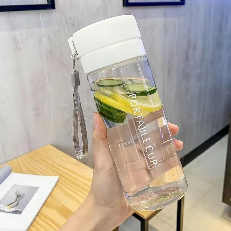 Jual BOTOL MINUMAN PORTABLE CUP BOTOL PLASTISCIK 600ML BENING KAPASITAS ...
