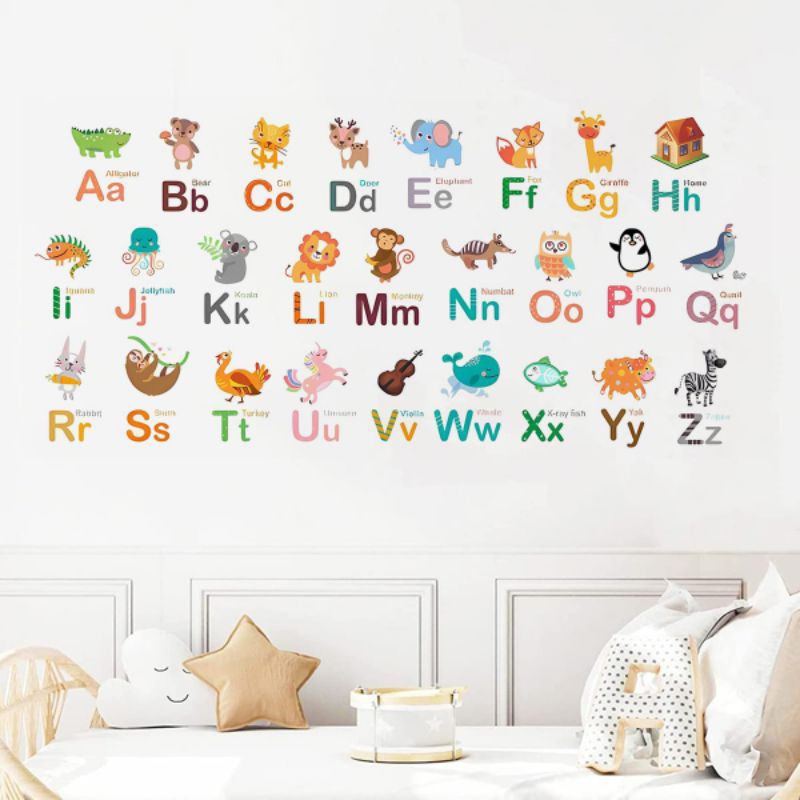 Jual Stiker Dinding Anak Dekorasi Kamar Abjad Animal Cute Huruf ...