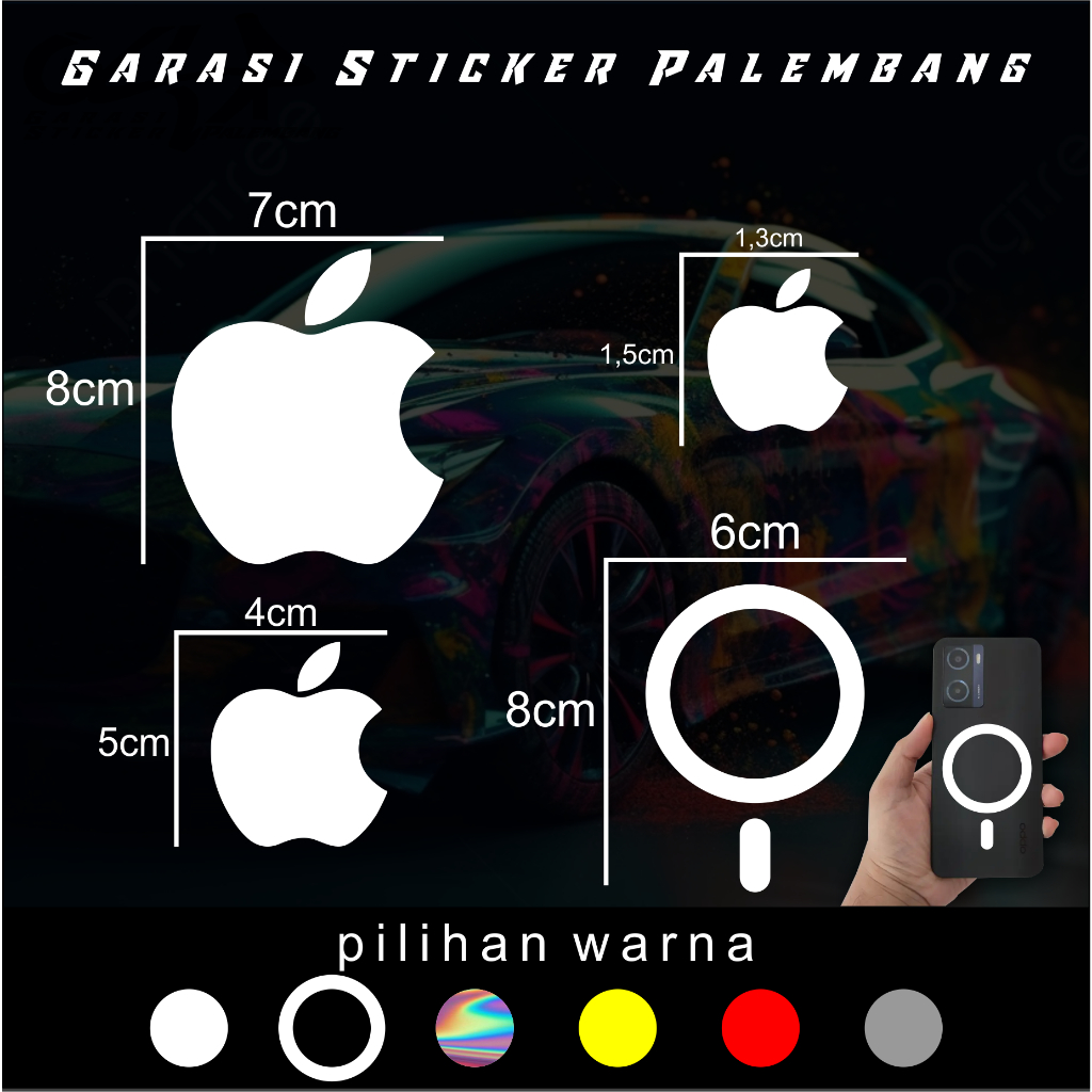 Jual sticker cutting logo apple stiker hp motor dan mobil | Shopee ...