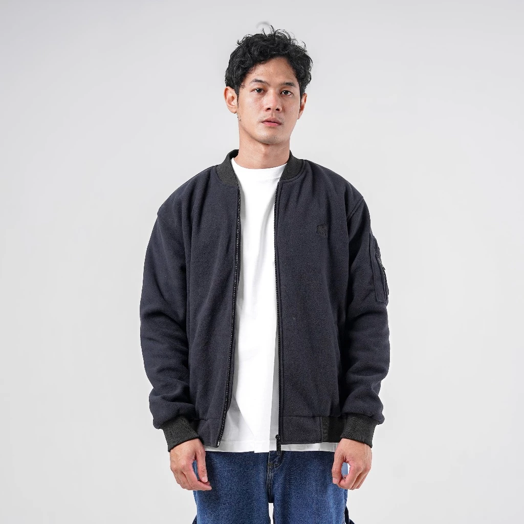 Gambar 7 Jaket Bomber Pria Keren 2026 – House of Smith Bomen Black #5 Stylish & Premium