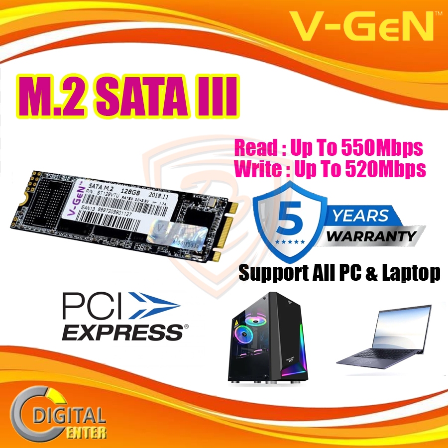 Jual SSD M.2 SATA V-GeN 128GB / 256GB / 512GB / 1TB - PCIE M2 Memory ...
