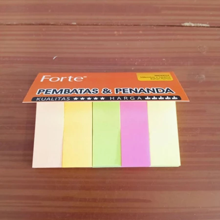 Jual FORTE STICKY NOTE 5 WARNA - PEMBATAS KERTAS 50 LMBAR | Shopee ...