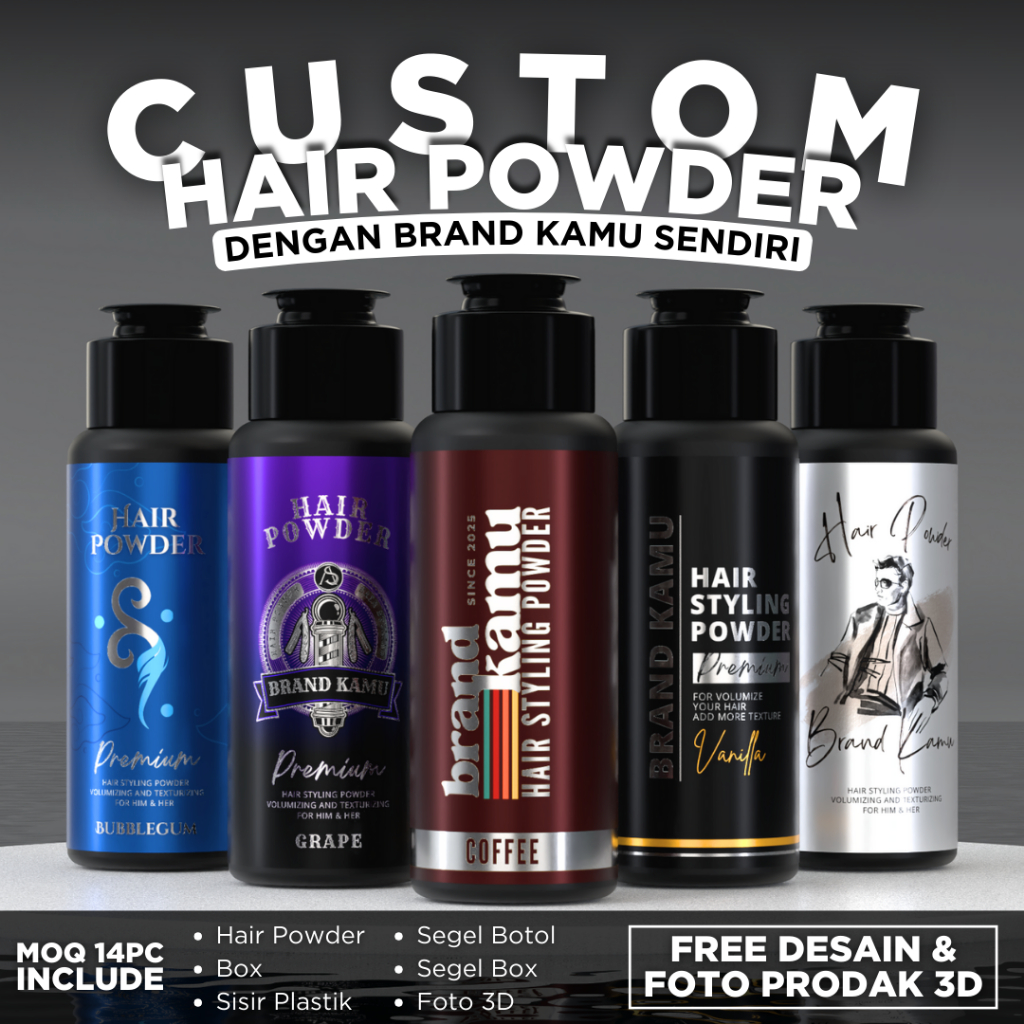 Jual CUSTOM HAIR POWDER DENGAN BRAND KAMU SENDIRI | GRATIS DESAIN ...
