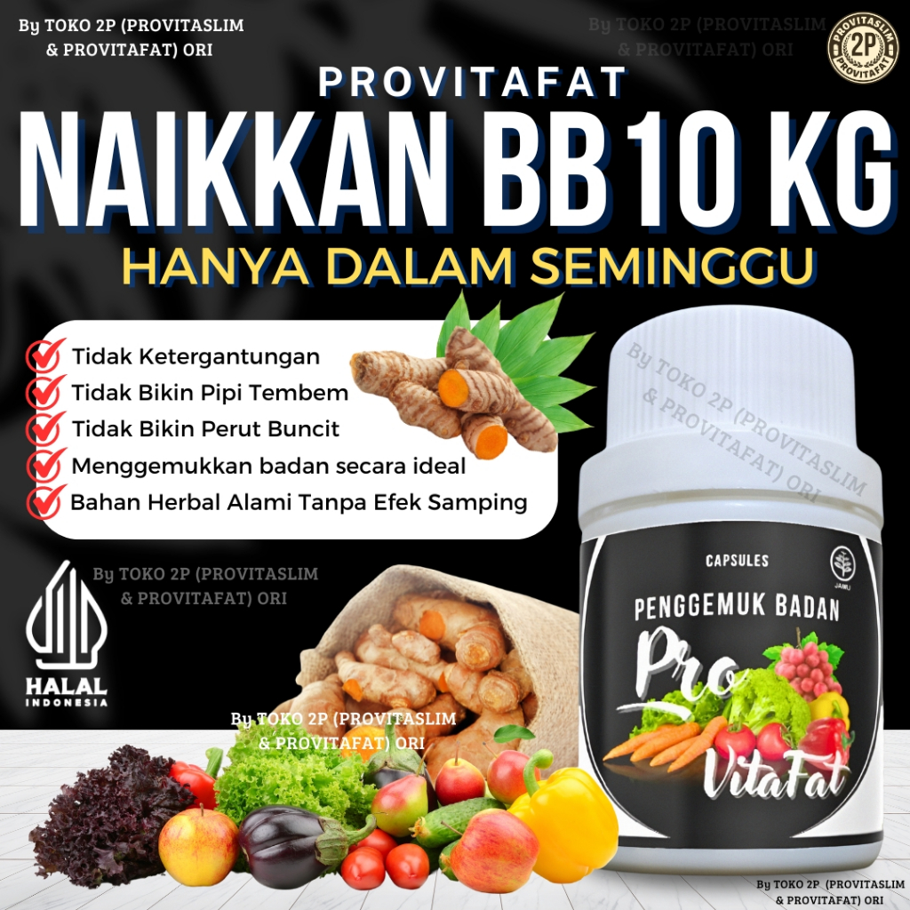 Jual Obat Gemuk Badan PROVITAFAT Farmasi Wanita Ori Pil Penggemuk Badan ...