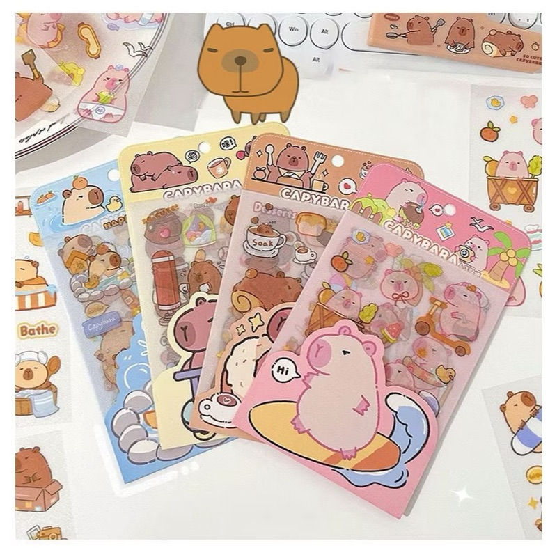 Jual Purple ST001 Stiker Pack Capybara Matte isi 4 Lembar Stiker ...