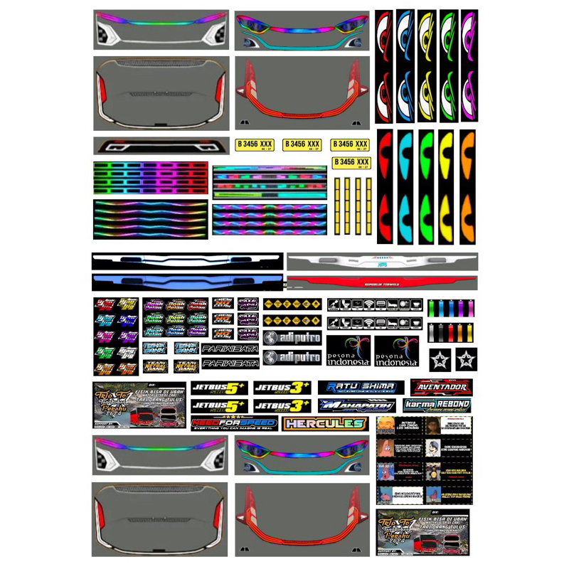 Jual stiker modifikasi bus miniatur full modifikasi v2 | Shopee Indonesia