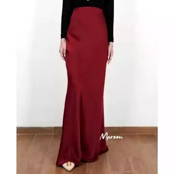 Rok Satin Long Skirt Rok Satin Panjang Premium