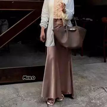 Rok Satin Long Skirt Rok Satin Panjang Premium