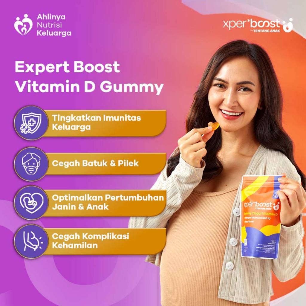 Jual Xpert Boost Gummy Vitamin D 600 IU Isi 30 Gummies - Suplemen ...