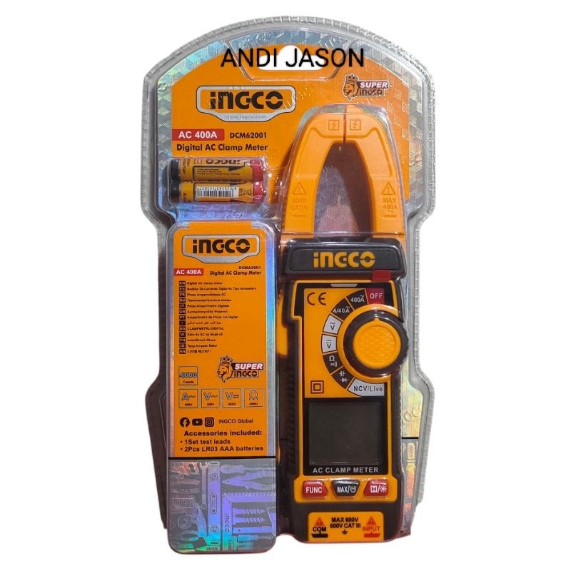 Jual TANG AMPERE JEPIT DIGITAL AC/DC LCD INGCO DCM62001 CLAMP METER ...