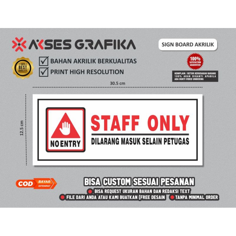 Jual Sign Board/Signage/Rambu-Rambu 'DILARANG MASUK' | Shopee Indonesia