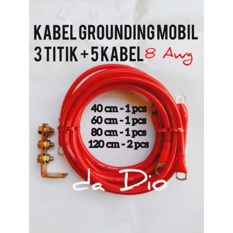 Jual 3 TITIK GROUND WIRE KIT KABEL GROUNDING MOBIL 8 AWG | Shopee Indonesia