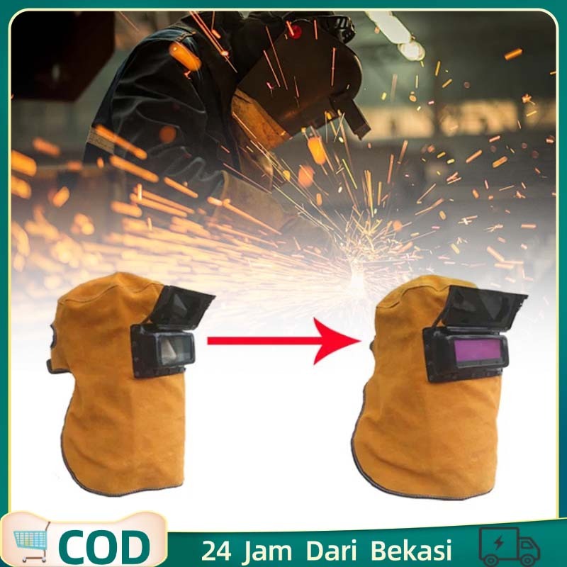 Jual Leather Welding Mask Kedok Las Otomatis Topeng Las Kulit Topeng ...