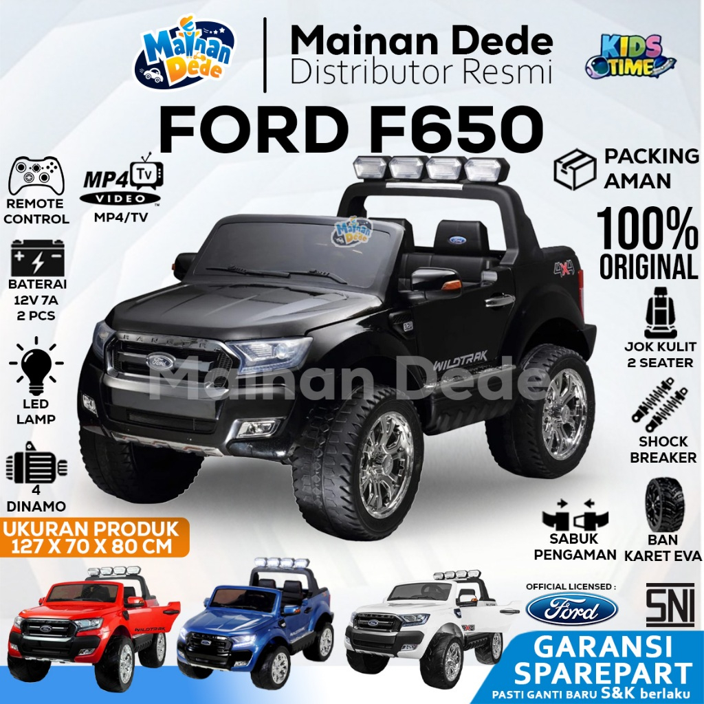 Jual Mainan Mobil Aki Ford Ranger F650 4WD Official License by Ford ...