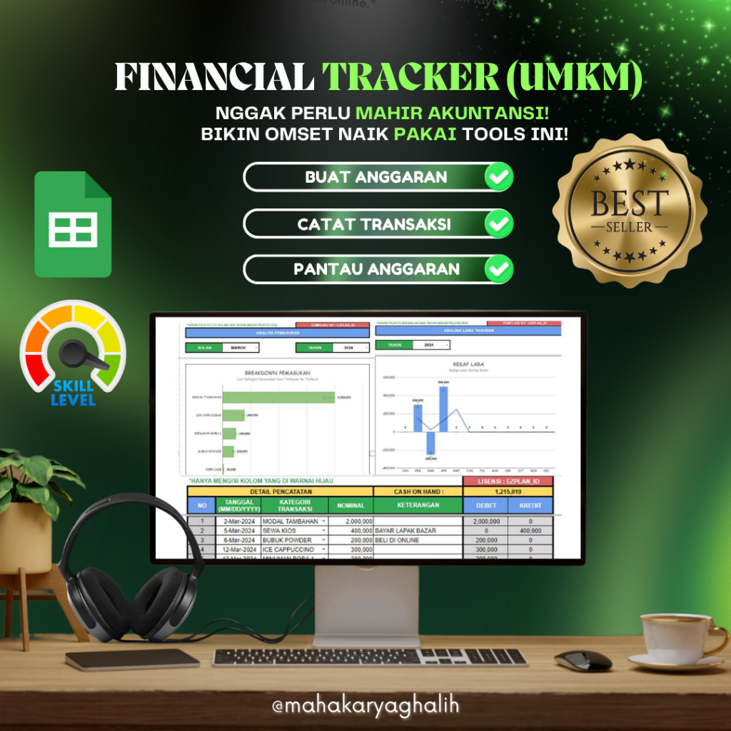 Jual Template / Tools UMKM Financial Tracker: Gak Perlu Pusing, Semua ...