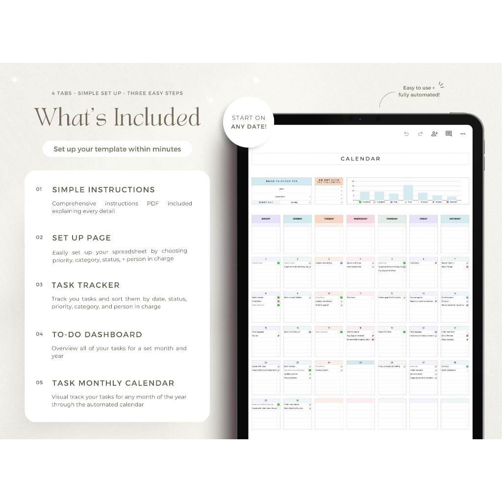 Jual To Do List Template Task Planner Spreadsheet Google Sheets Daily ...