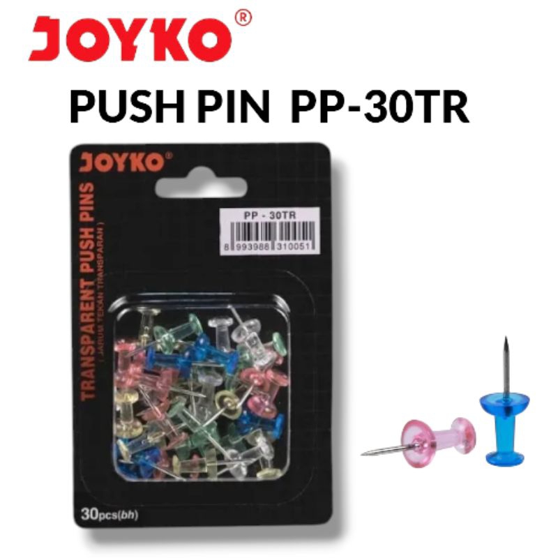 Jual PUSH PIN JOYKO TRANSPARANT PP-30TR (PCS) | Shopee Indonesia