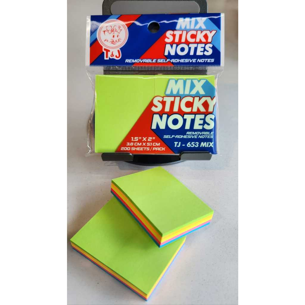 Jual T&J Labels Sticky Notes TJ - 653 Mix | Shopee Indonesia