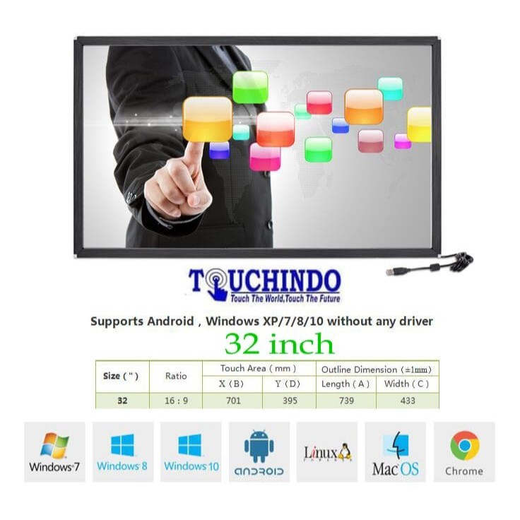 Jual Touchscreen Panel Overlay 32 Inch MultiTouch Touchindo | Shopee ...