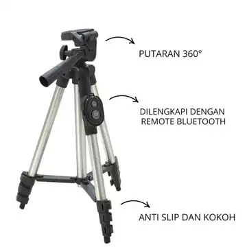 Tripod 3888 Bluetooth Tripod HP Dan Kamera Universal Free Holder U Dan Tas Tripod Dudukan