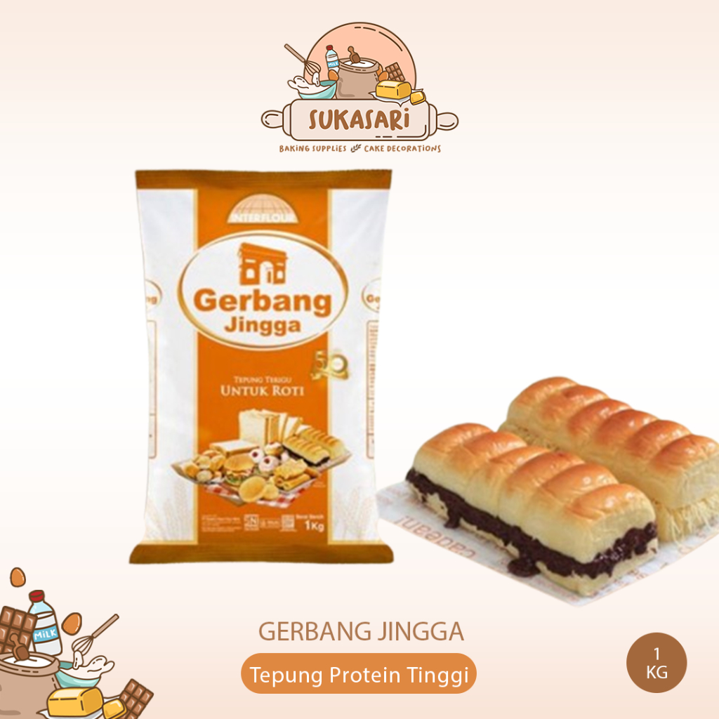 Jual Tepung Terigu Gerbang Jingga 1 kg / Tepung Terigu Protein Tinggi ...