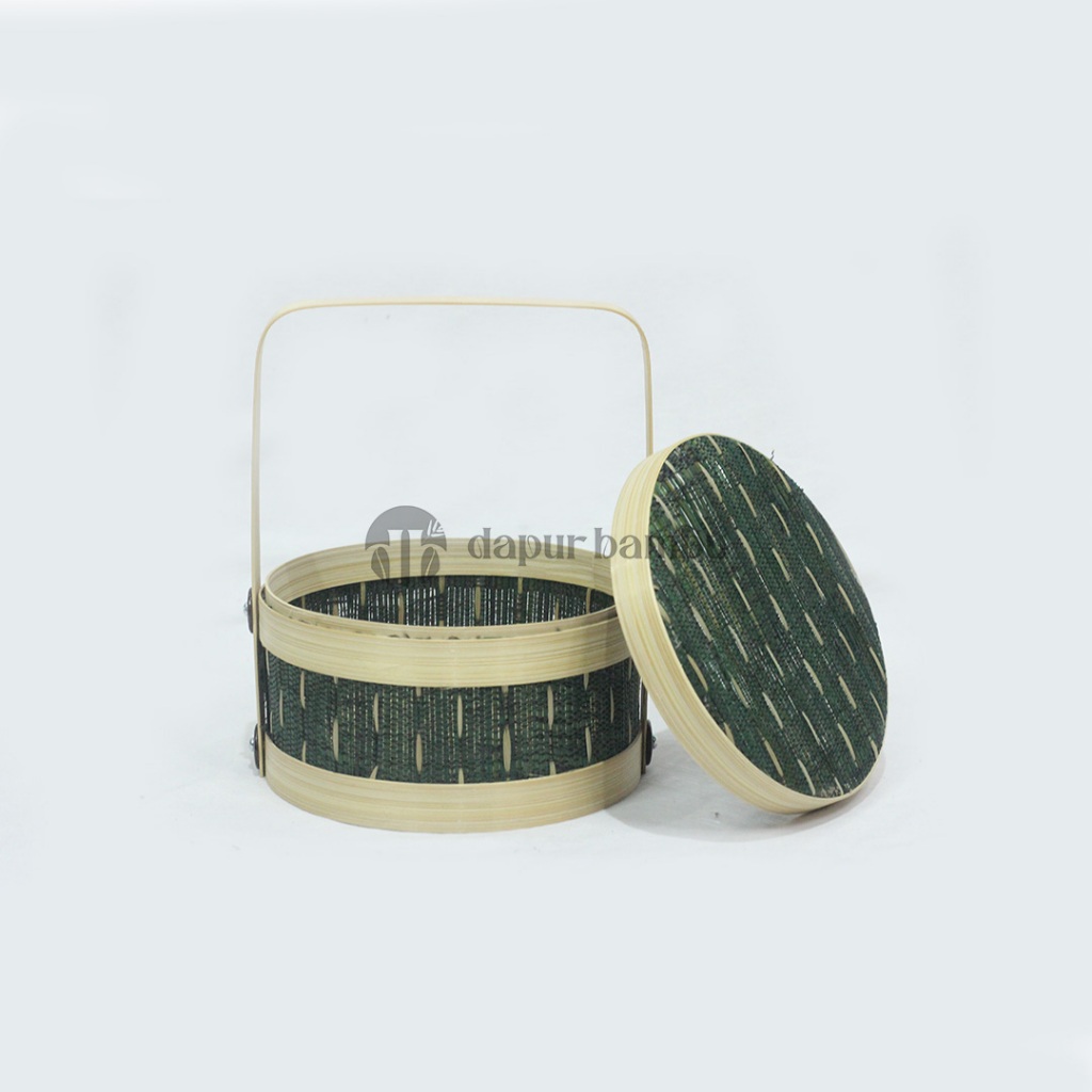 Jual Hampers Rantang Bambu Hijau Anyaman Biji Padi Diameter 20cm ...