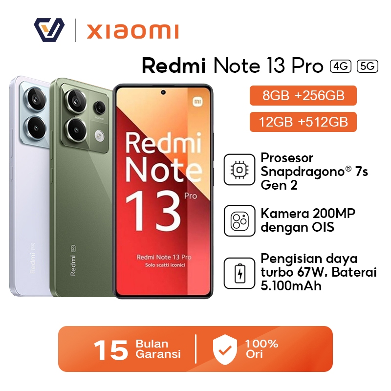 Beli Xiaomi Redmi Note 13 Pro 5G 8+256GB/12+512GB | Redmi Note 13 Pro 4G 8+256GB | Redmi Note 13 Pro+ 5G 12+512GB