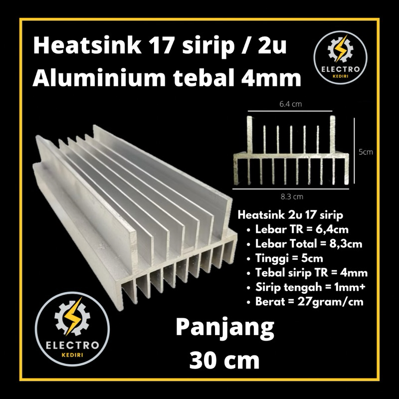Jual Heatsink 2u 17sirip 30 cm Heatsing 17 sr Pendingin Aluminium 17 ...
