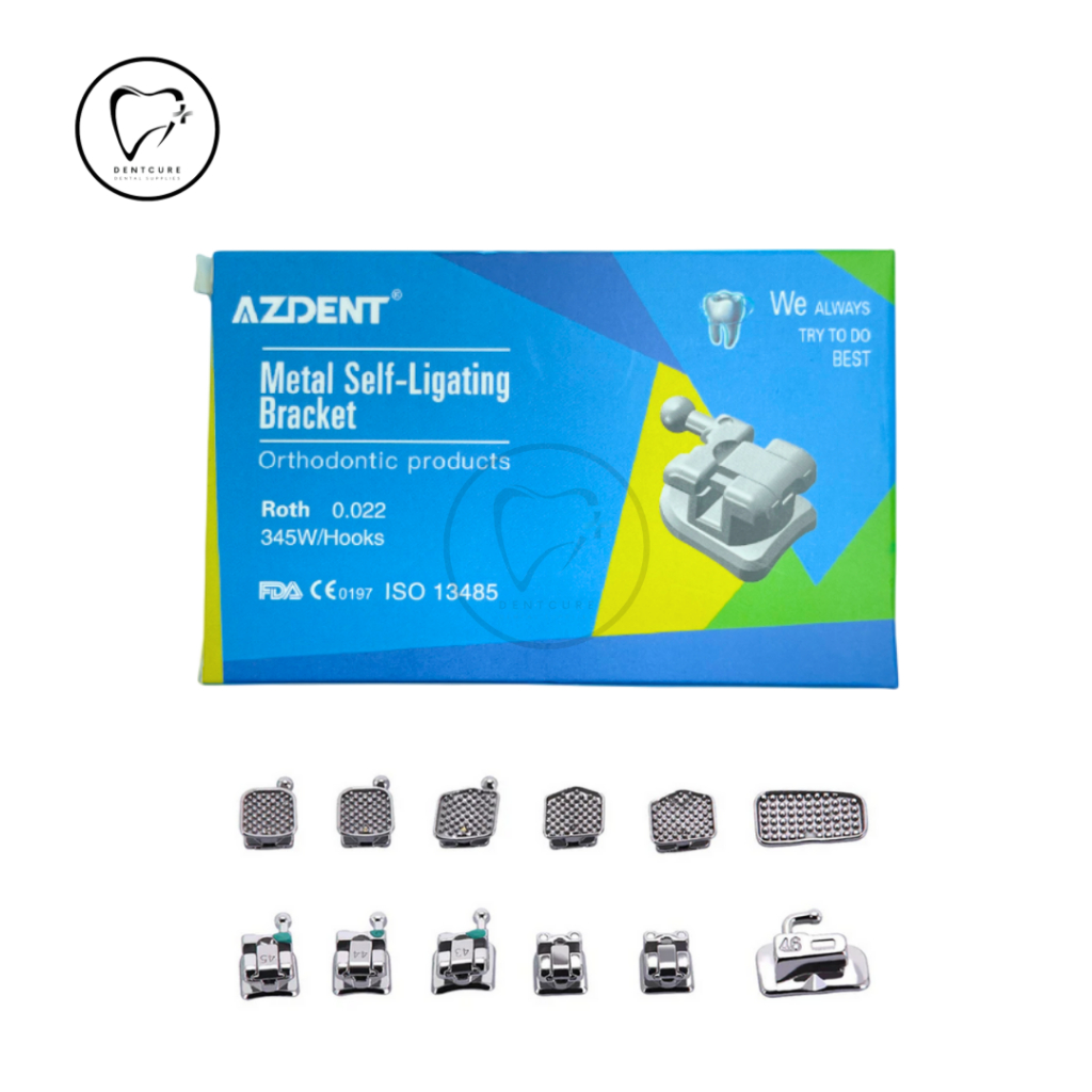 Jual Dental Orthodontic Bracket Self Ligating Metal Mini Bracket Roth ...
