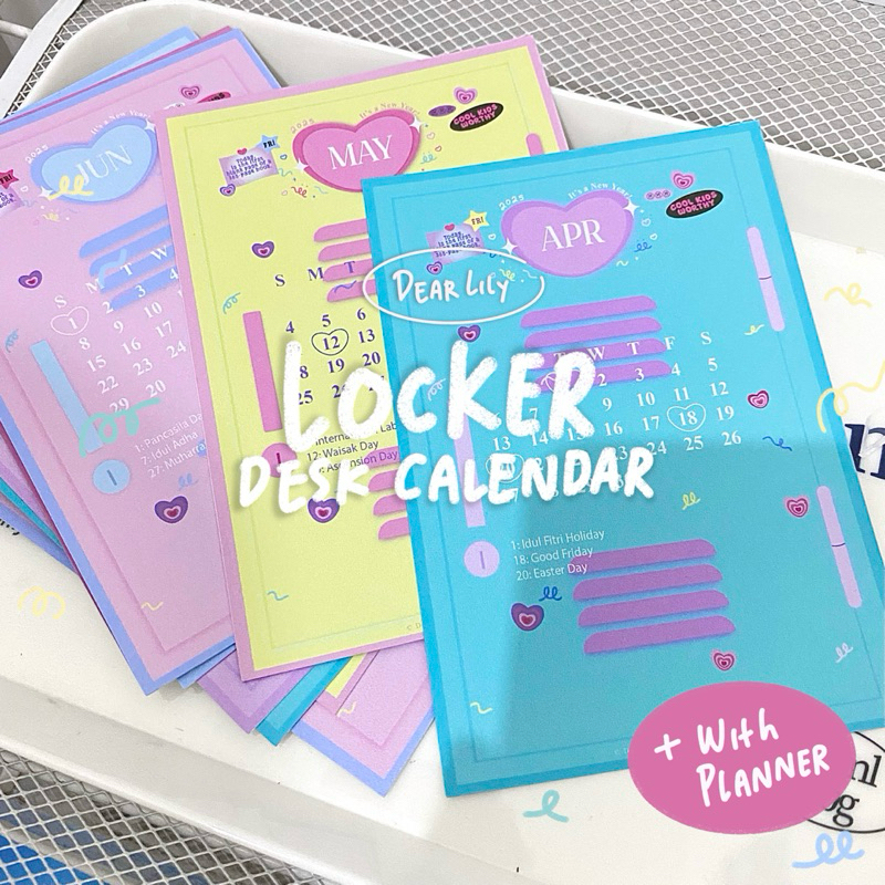 Jual Dear Lily - 2026 Mini Locker Calendar Planner / Pastel Desk ...