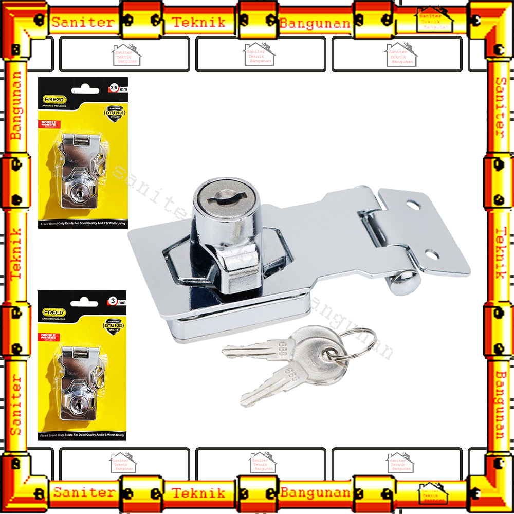 Jual Hasp Lock Freed 3 Inch / Overvall Kunci Pintu 2.5 Inch / Overpal ...