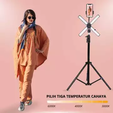 Starlight Tripod 2 1 Meter Lampu Ringlight Vlog Make Up