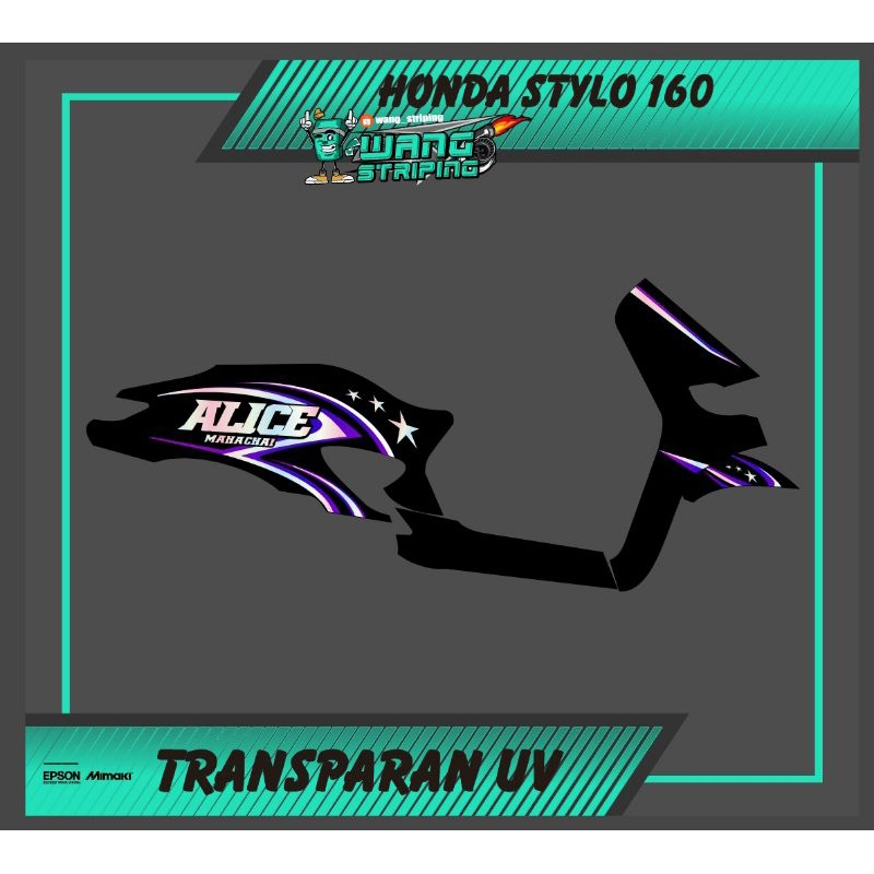 Jual Striping Sticker Honda Stylo 160 Alice Marachi Transparan UV Style ...