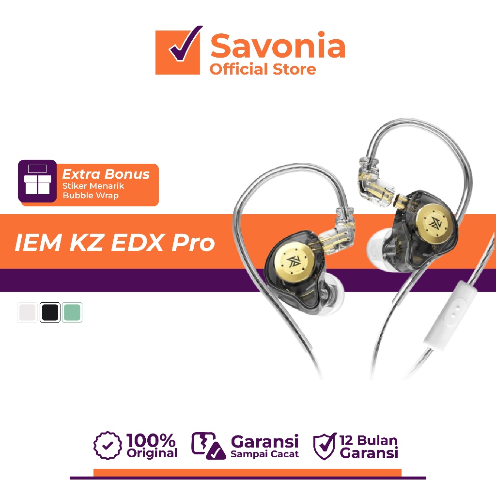 Jual IEM Headset Gaming Monitoring Kabel KZ EDX PRO Mic | Shopee Indonesia