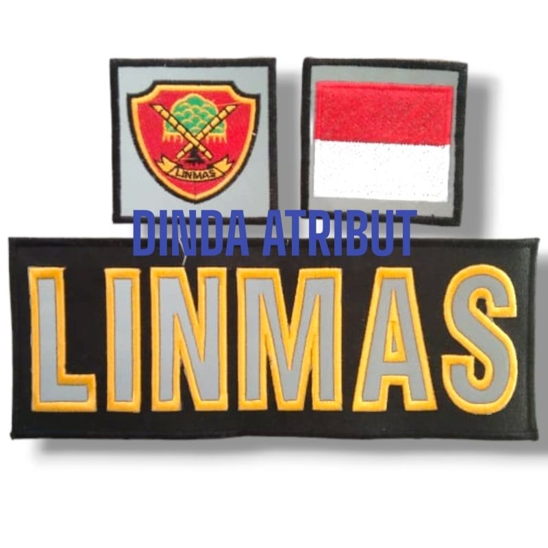 Jual Logo Bordir Linmas Kuning Satu Set Logo Perekat Bisa lepas Pasang ...