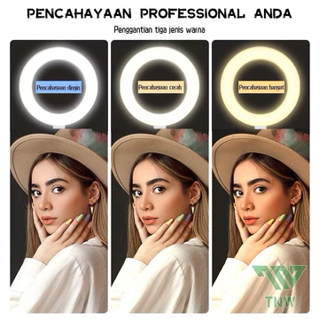 Ringlight 16cm Tripod Holder Meja HP Ring Light Tripod Mini Stand HP Live Streaming Selfie Make