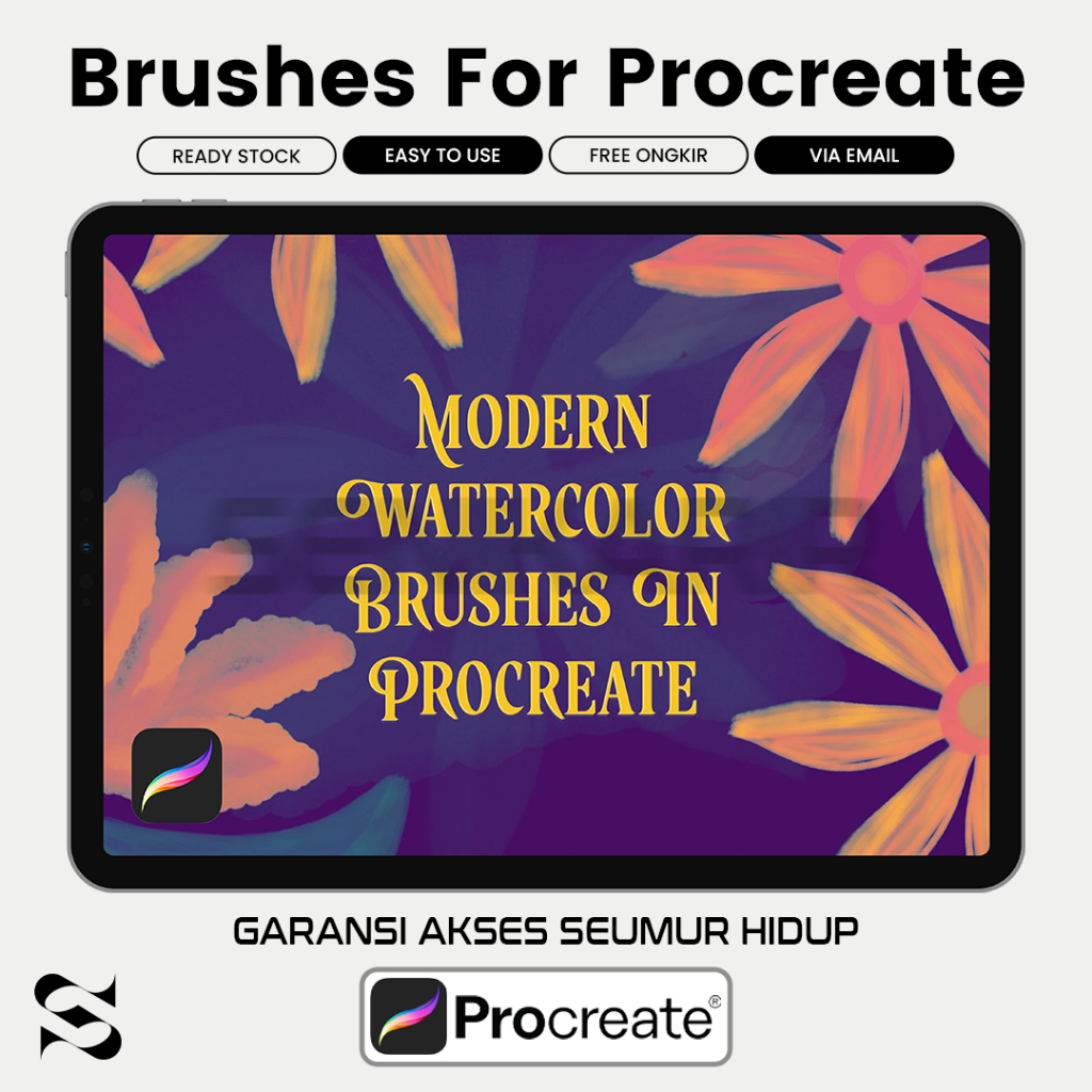 Jual Procreate Brushes - Modern Watercolor Brushes For Procreate ...