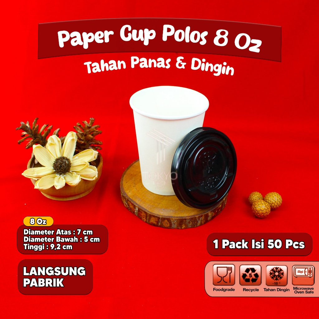 Jual Paper cup 8oz / Gelas Kertas Kopi / Paper Cup Hot n Cold | Shopee ...