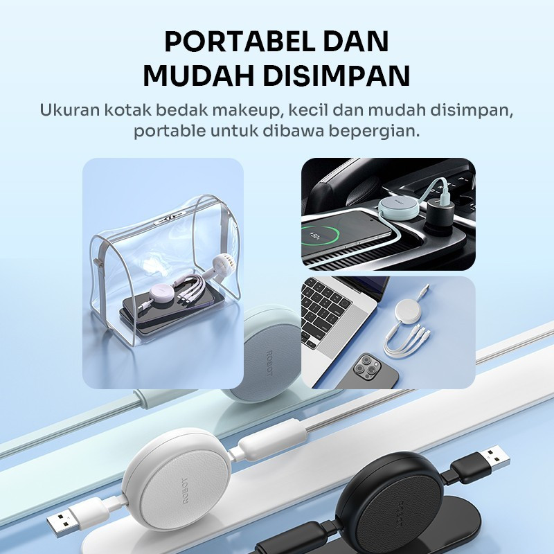 Jual Robot RAS01 Kabel Data Charger 3 In 1 Micro/TypeC/Lightning ...