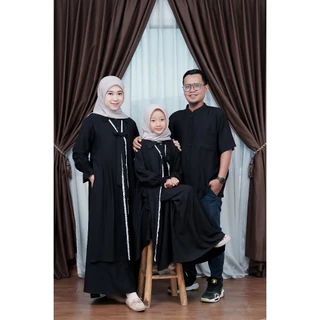 Amie X Fharannis Amalia Sarimbit Gamis Lebaran 2025 Setelan Dres Rompi Outer Kemeja Pria Dewasa Anak