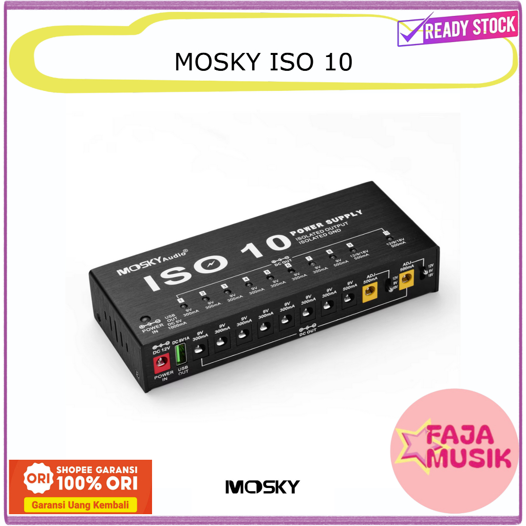 MOSKY ISO-10 POWER Supply Pedale Effetti Per Charra Alimentazione 10 Usca CC Isolata / Usca USB 5 V Per Parti Di Accessori Per Charra 9/12/18 V - Foto 8
