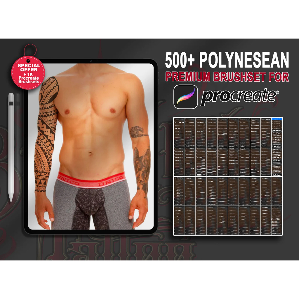 Jual Procreate Brush - 500+ Polynesian Tattoo | Shopee Indonesia