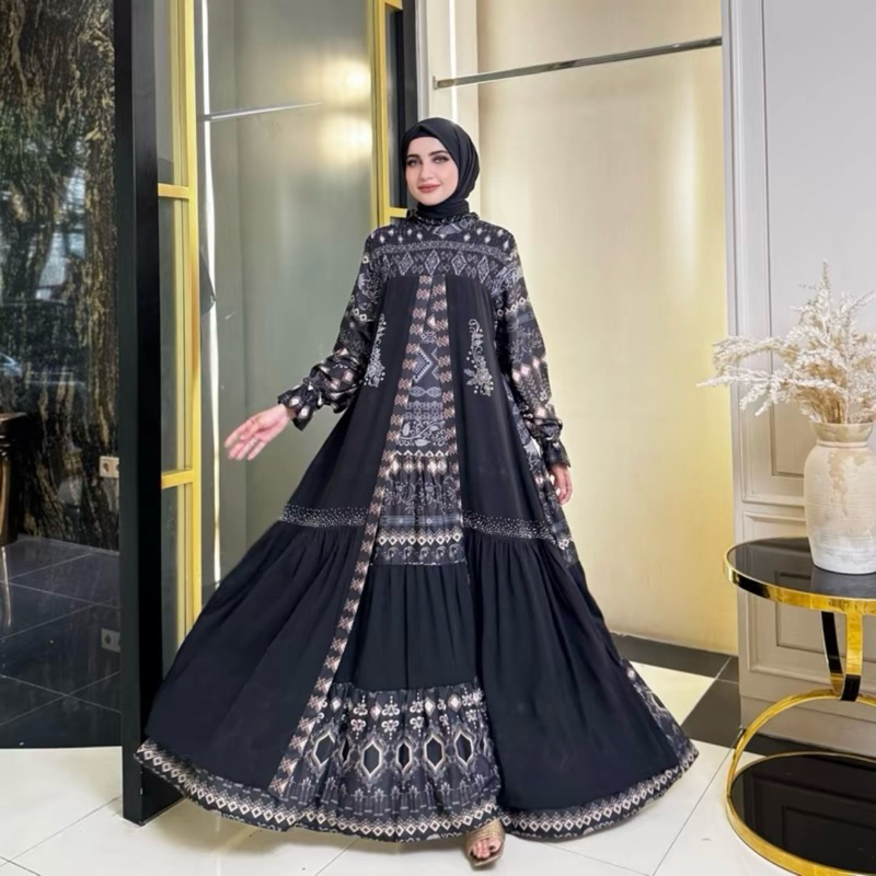 Jual 03-4445 SHELLASAUKIA GAMIS LAYER ETNIK | Shopee Indonesia