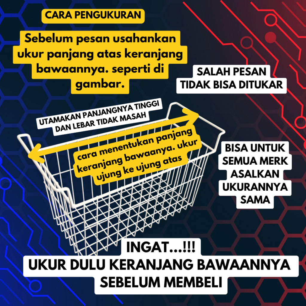 Jual 3pcs Keranjang freezer RSA 200 liter ukuran 43x20x25 cm / Kranjang ...