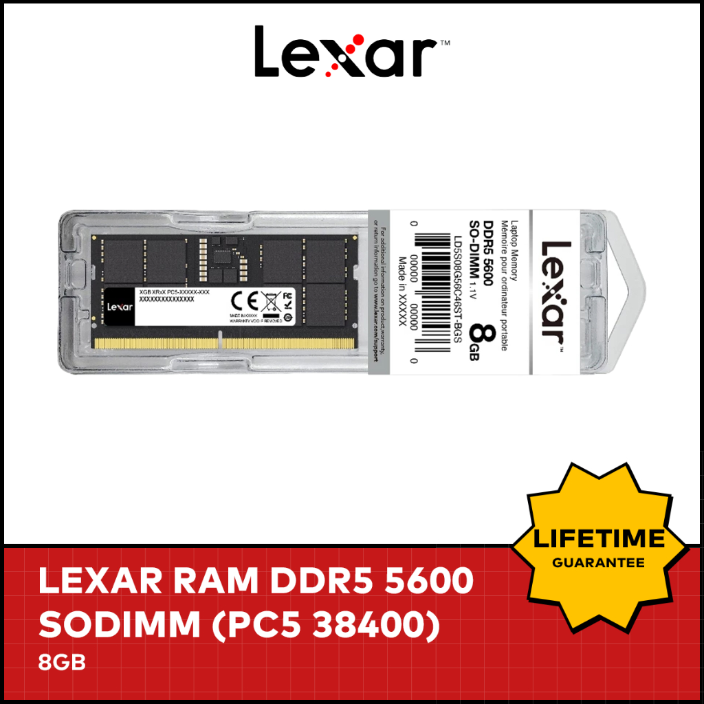 Jual Lexar RAM Laptop SODIMM DDR5 5600 (PC4 44800) - 8GB | Shopee Indonesia