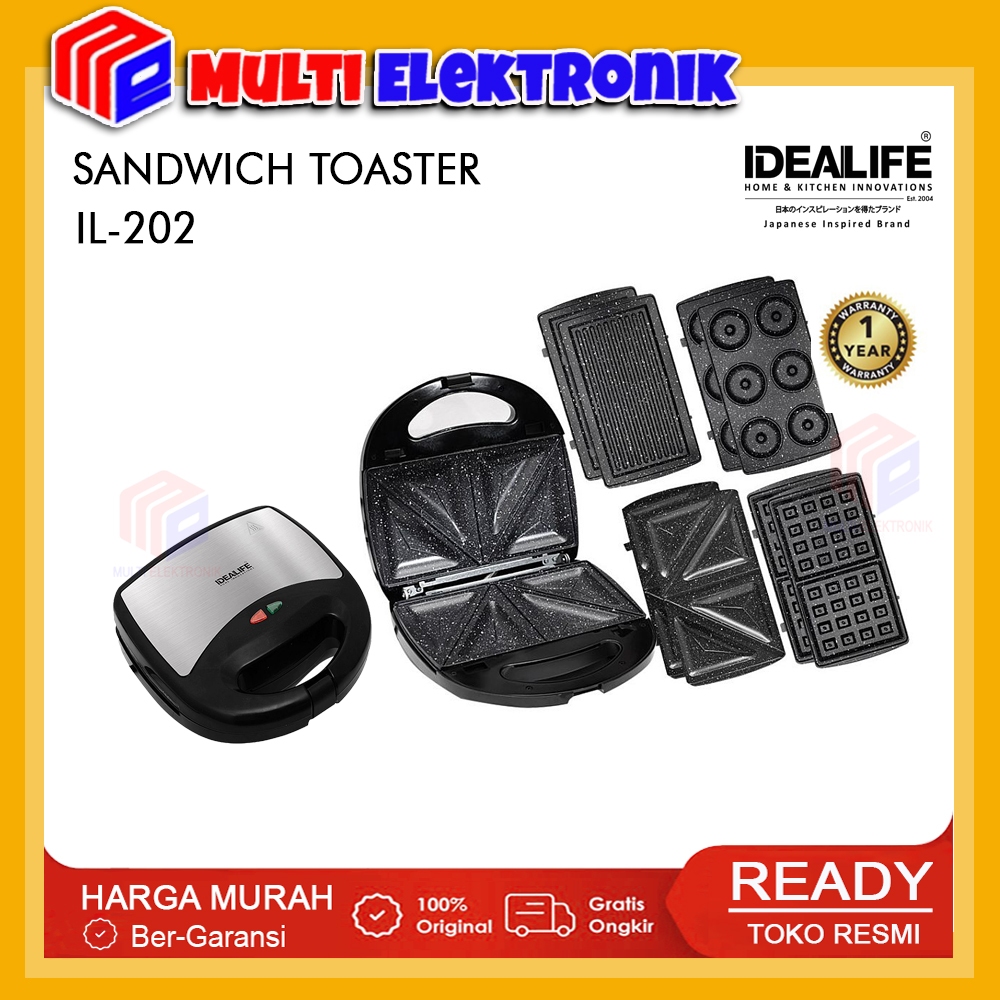 Jual Idealife Toaster Sandwich Maker IL-202 Pemanggang Roti